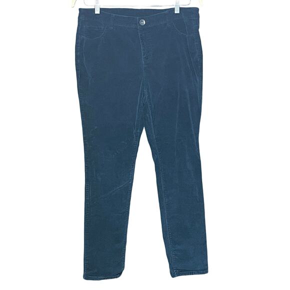 Style & Co turquoise blue corduroy pants comfy stretch straight size women’s 12 - Picture 1 of 4